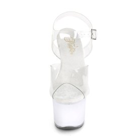 Pleaser DISCOLITE-708 Plateau Sandaletten Transparent...