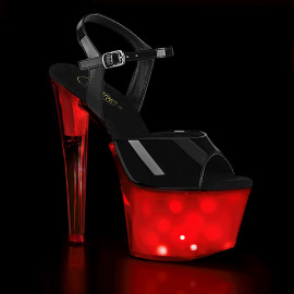 Pleaser DISCOLITE-709 Plateau Sandaletten Lack Schwarz...