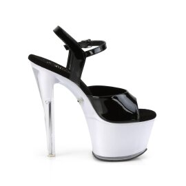 Pleaser DISCOLITE-709 Plateau Sandaletten Lack Schwarz Bunt EU-39 / US-9