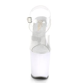 Pleaser DISCOLITE-808 Plateau Sandaletten Transparent Bunt EU-40 / US-10