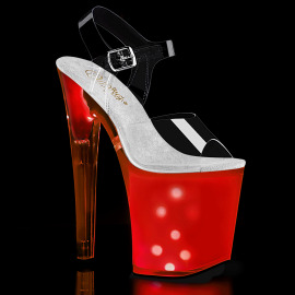 Pleaser DISCOLITE-808 Plateau Sandaletten Transparent...