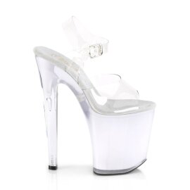 Pleaser DISCOLITE-808 Plateau Sandaletten Transparent Bunt EU-35 / US-5