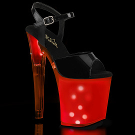 Pleaser DISCOLITE-809 Plateau Sandaletten Lack Schwarz...