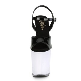 Pleaser DISCOLITE-809 Plateau Sandaletten Lack Schwarz...