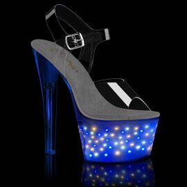 Pleaser ECHOLITE-708 Plateau Sandaletten Transparent Bunt...