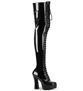 Pleaser ELECTRA-3023 Overknee Stiefel Lack Schwarz EU-36...