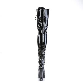 Pleaser ELECTRA-3023 Overknee Stiefel Lack Schwarz EU-37 / US-7