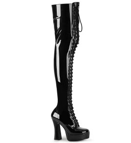 Pleaser ELECTRA-3023 Overknee Boots Patent Black EU-38 /...