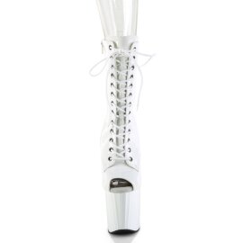 Pleaser ENCHANT-1041 Plateau Stiefelette Lack Weiß...