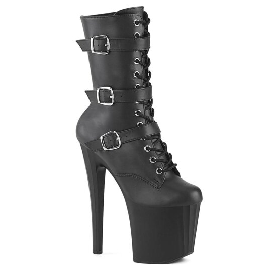 Pleaser ENCHANT-1043 Plateau Stiefelette Kunstleder Schwarz EU-35 / US-5