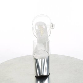 Pleaser ENCHANT-708 Plateau Sandaletten Chrom Transparent...