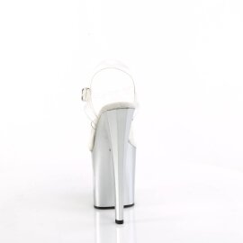 Pleaser ENCHANT-708LT-CIRCLE Plateau Sandaletten Transparent Silber EU-35 / US-5