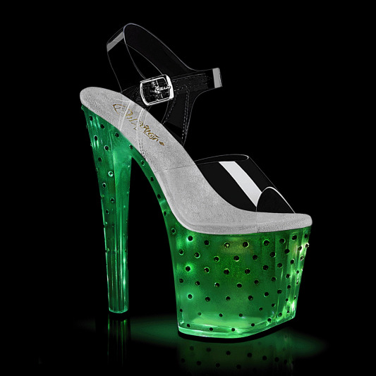 Pleaser ENCHANT-708T-LT Plateau Sandaletten Transparent Bunt EU-35 / US-5