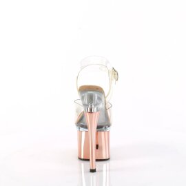 Pleaser ESTEEM-708 Plateau Sandaletten Chrom Rose-Gold EU-36 / US-6