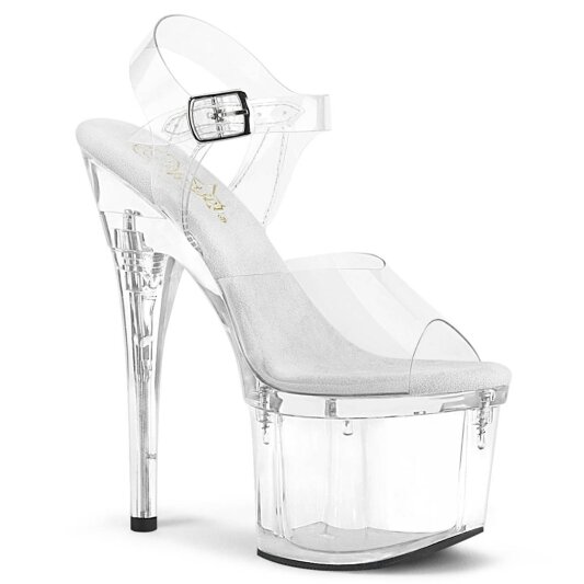 Pleaser ESTEEM-708 Plateau Sandaletten Transparent EU-35 / US-5