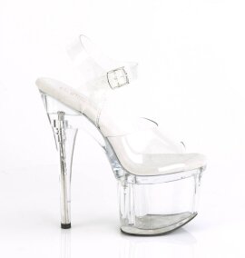 Pleaser ESTEEM-708 Plateau Sandaletten Transparent EU-35 / US-5