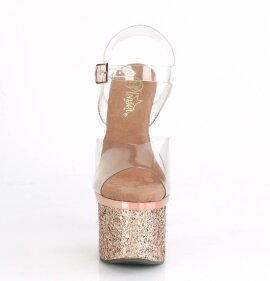 Pleaser ESTEEM-708CHLG Plateau Sandaletten Glitter...