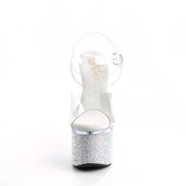 Pleaser ESTEEM-708DM Plateau Sandaletten Strass...