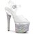 Pleaser ESTEEM-708DM Plateau Sandaletten Strass Transparent Silber EU-35 / US-5