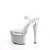 Pleaser ESTEEM-708DM Plateau Sandaletten Strass Transparent Silber EU-35 / US-5