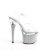 Pleaser ESTEEM-708DM Plateau Sandaletten Strass Transparent Silber EU-35 / US-5