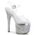 Pleaser ESTEEM-708DM Plateau Sandaletten Strass Chrom Transparent Silber EU-38 / US-8