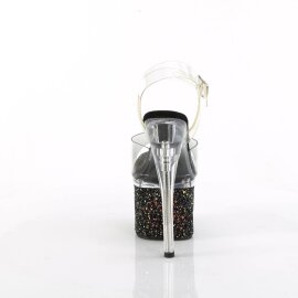 Pleaser ESTEEM-708LG Plateau Sandaletten Glitter Transparent Bunt EU-38 / US-8