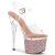 Pleaser ESTEEM-708LG Plateau Sandaletten Glitter Transparent Rose-Gold EU-35 / US-5