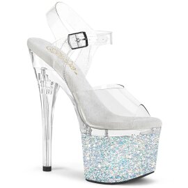 Pleaser ESTEEM-708LG Plateau Sandaletten Glitter...