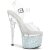 Pleaser ESTEEM-708LG Plateau Sandaletten Glitter Transparent Weiß EU-35 / US-5