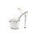 Pleaser ESTEEM-708LG Plateau Sandaletten Glitter Transparent Weiß EU-35 / US-5