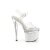 Pleaser ESTEEM-708LG Plateau Sandaletten Glitter Transparent Weiß EU-35 / US-5