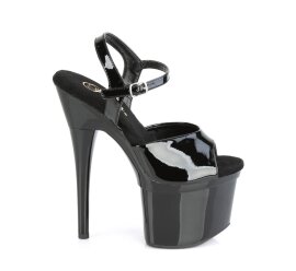 Pleaser ESTEEM-709 Plateau Sandaletten Lack Schwarz EU-37 / US-7