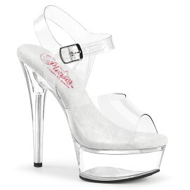 Pleaser EXCITE-608 Plateau Sandaletten Transparent EU-37 / US-7
