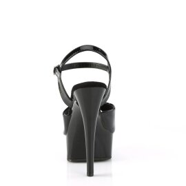 Pleaser EXCITE-609 Plateau Sandaletten Lack Schwarz EU-36 / US-6