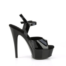 Pleaser EXCITE-609 Plateau Sandaletten Lack Schwarz EU-36 / US-6
