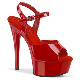 Pleaser EXCITE-609 Plateau Sandalettes Patent Red EU-39 /...