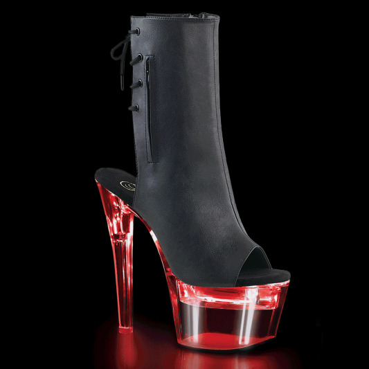 Pleaser FLASHDANCE-1018-7 Plateau Stiefeletten Kunstleder Schwarz EU-35 / US-5