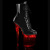 Pleaser FLASHDANCE-1020-8 Plateau Stiefeletten Lack Schwarz Bunt EU-37 / US-7