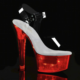 Pleaser FLASHDANCE-608CH Plateau Sandaletten Transparent...