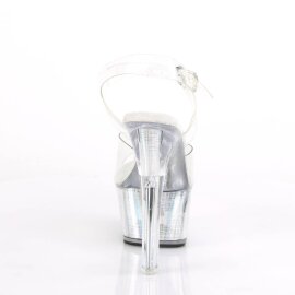 Pleaser FLASHDANCE-608CH Plateau Sandaletten Transparent Bunt EU-38 / US-8