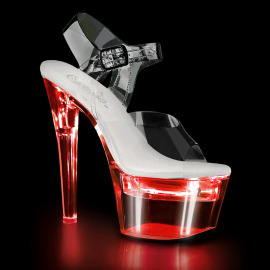 Pleaser FLASHDANCE-708 Plateau Sandaletten Transparent Bunt EU-37 / US-7