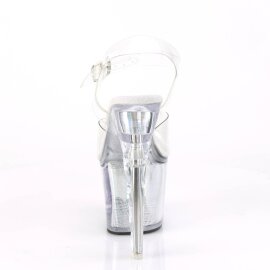 Pleaser FLASHDANCE-708SCH Plateau Sandaletten Transparent Bunt EU-40 / US-10