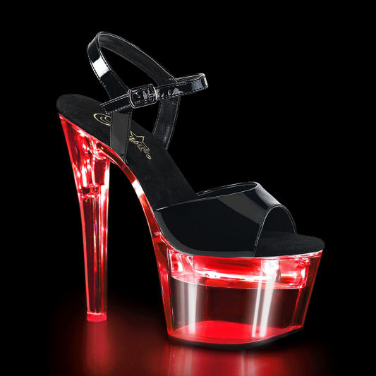 Pleaser FLASHDANCE-709 Plateau Sandaletten Transparent Bunt EU-37 / US-7