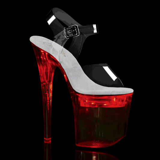 Pleaser FLASHDANCE-808 Plateau Sandaletten Transparent Bunt EU-37 / US-7