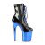 Pleaser FLAMINGO-1020 Plateau Stiefeletten Lack Chrom Schwarz Blau EU-35 / US-5