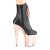 Pleaser FLAMINGO-1020 Plateau Stiefeletten Kunstleder Chrom Rose-Gold Schwarz EU-36 / US-6