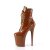 Pleaser FLAMINGO-1020 Plateau Stiefeletten Lack Karamel  EU-40 / US-10