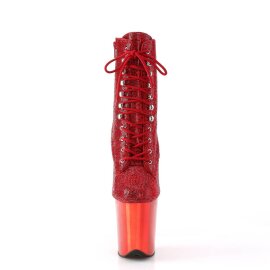 Pleaser FLAMINGO-1020CHRS Plateau Stiefeletten Strass...