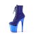 Pleaser FLAMINGO-1020CHRS Plateau Stiefeletten Strass Chrom Blau EU-40 / US-10